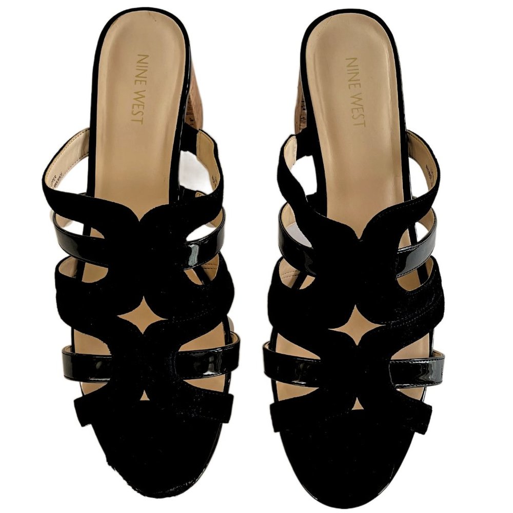 Nine West Women's Copula Black Platform Wedge Sandal Size 12 - Picture 3 of 14